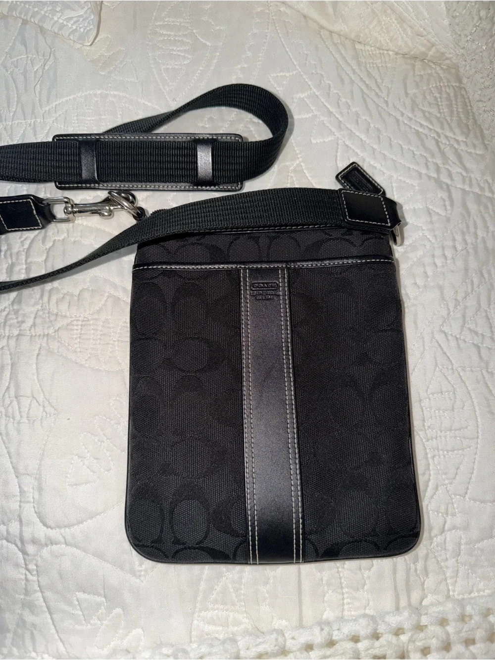 Vintage Coach Black Signature Crossbody Bag